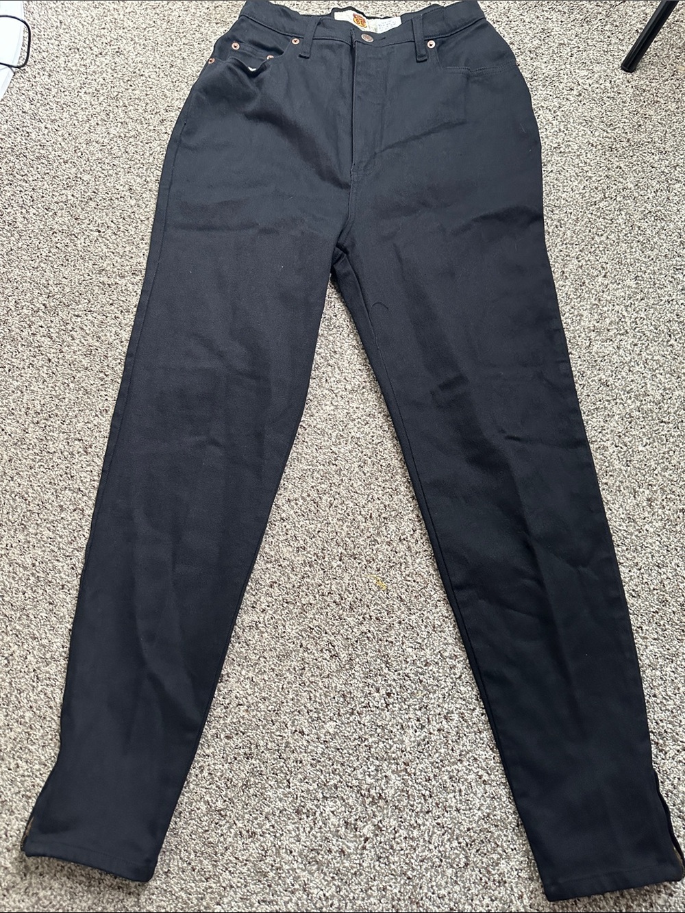 Route 66 Black Straight-Leg Pants zip ankle size 13-14